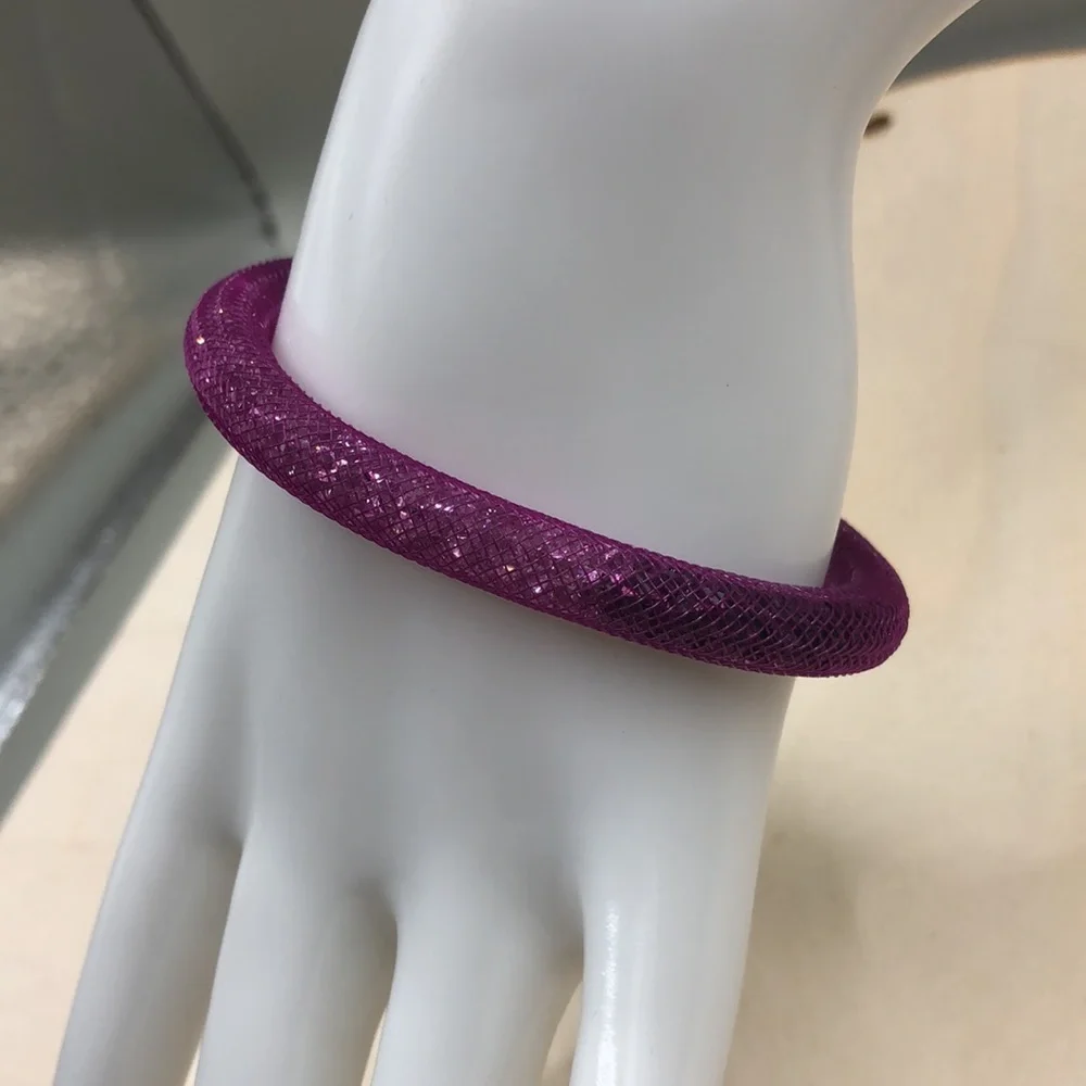 Swarovski sturdust mesh crystal bracelet dressy sparkling statement look.